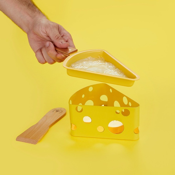 Balvi Raclette Fromagette Color amarillo Velas y espátula incluida Metal