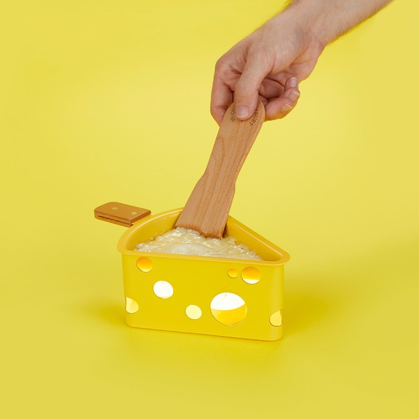 Balvi Raclette Fromagette Color amarillo Velas y espátula incluida Metal