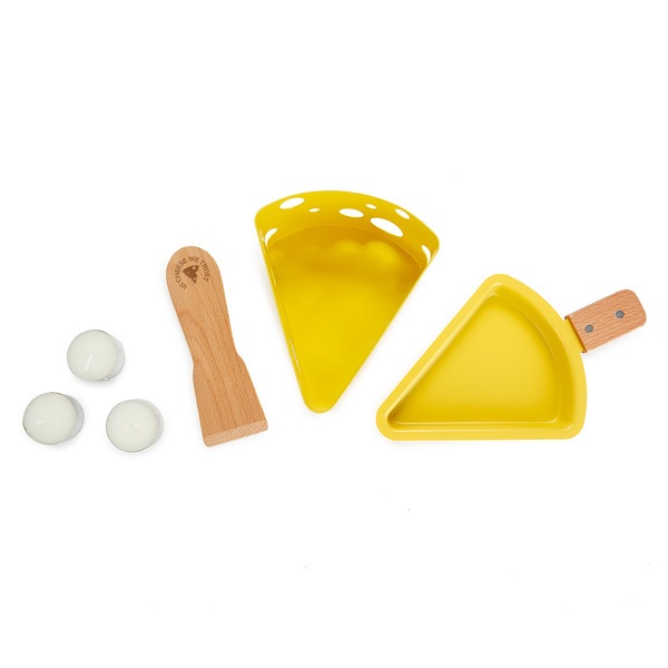 Balvi Raclette Fromagette Color amarillo Velas y espátula incluida Metal