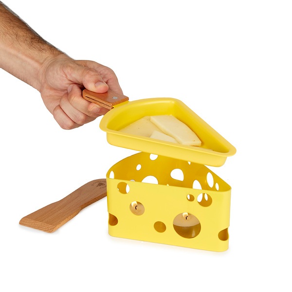 Balvi Raclette Fromagette Color amarillo Velas y espátula incluida Metal