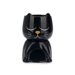Balvi Fondue Wake Cat Black colour Thermosensitive, the cat opens its eyes when it warms up Ceramic