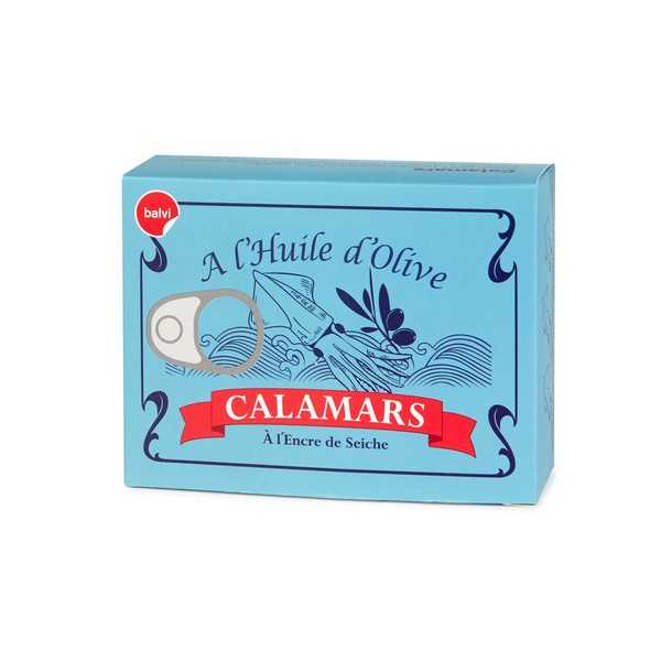 Balvi Tenedor aperitivo Conserverie Calamars Diseño retro de conserva de calamares Lata/inox