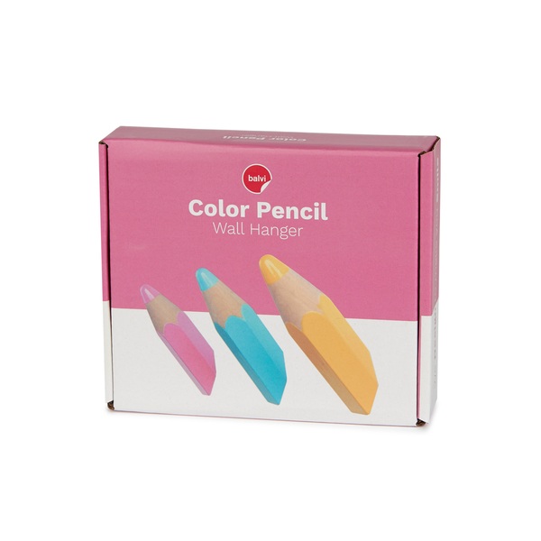 Balvi Colgador pared Pencil Color Amarillo,rosa,turquesa 3 unidades Madera