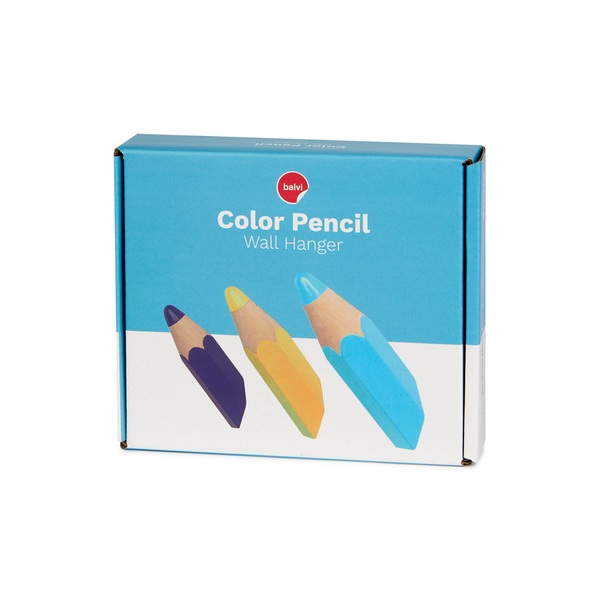Balvi Patère Color Pencil Couleur Jaune, bleu, bleu foncé 3 crayons en bois Bois