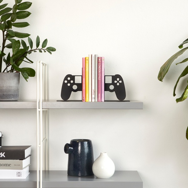 alvi Soporte videojuegos Joypad Color negro Sujetador de Videojuegos Para Estanteria con Forma de Ma