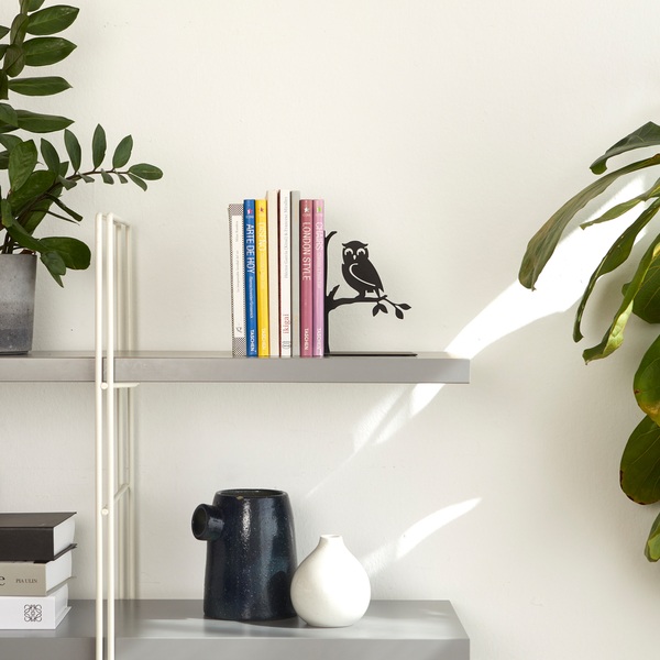 alvi Fermalibri Book Guard Colore nero Supporto da scaffale per libri a forma di Gufo Divertente per