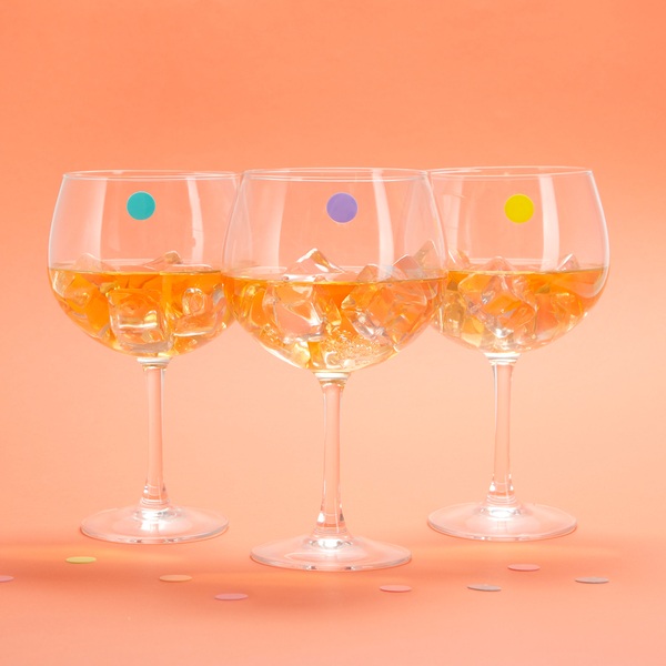 Balvi Marca copas Sticky Dots Color surtido Marcadores para Diferenciar Copas de Vino Silicona
