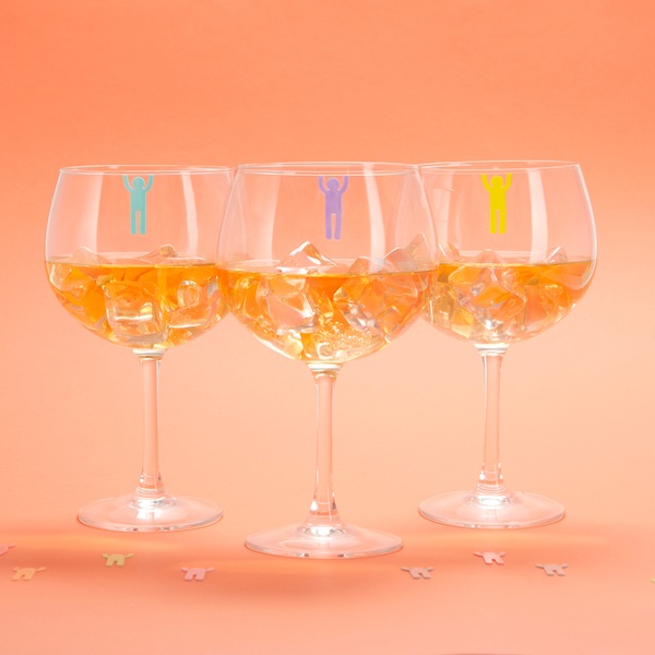 alvi Marca copas Sticky Men Color surtido Marcadores para Diferenciar Copas de Vino Figuras de Hombr