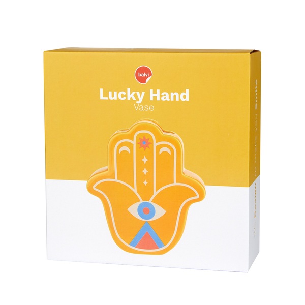 Balvi Vase Lucky Hand Couleur jaune La main de la chance Céramique 21cm