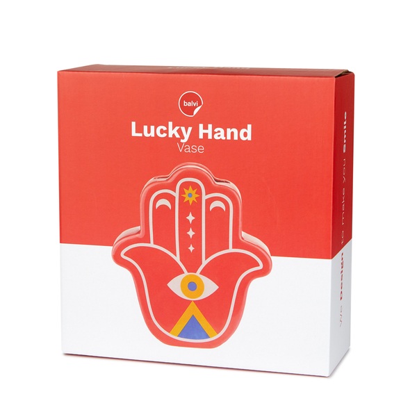 Balvi Vase Lucky Hand Couleur rouge La main de la chance Céramique 21cm