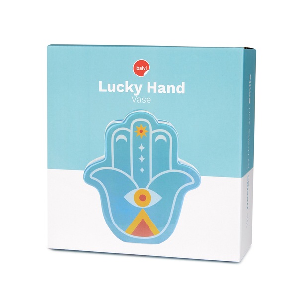 Balvi Vase Lucky Hand Couleur bleu La main de la chance Céramique 21cm