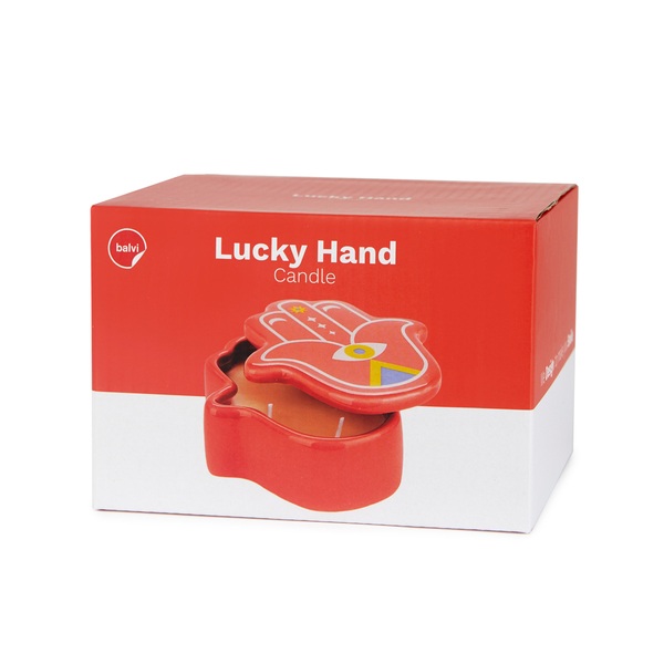 Balvi Candela Lucky Hand Colore rosso La mano della fortuna Cera/Ceramica