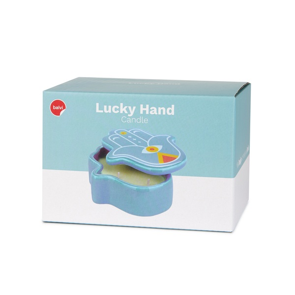 Balvi Candela Lucky Hand Colore blu La mano della fortuna Cera/Ceramica