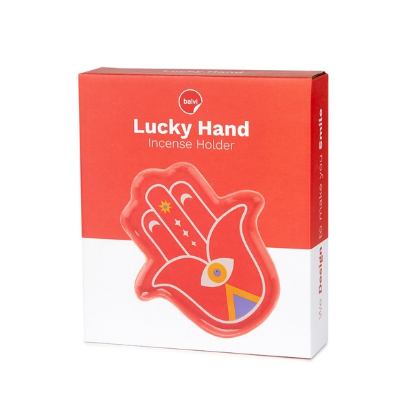 Balvi Portaincenso Lucky Hand Colore rosso La mano della fortuna Ceramica