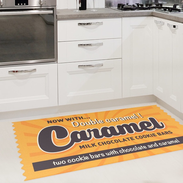 alvi Alfombra cocina Caramel Color amarillo alfombra original antideslizante para cocina Absorbe el
