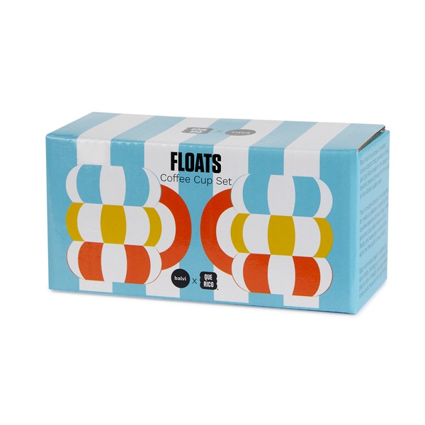 Balvi Set de tasses à café Floats 2 tasses en forme de bouées empilées Céramique 75 ml