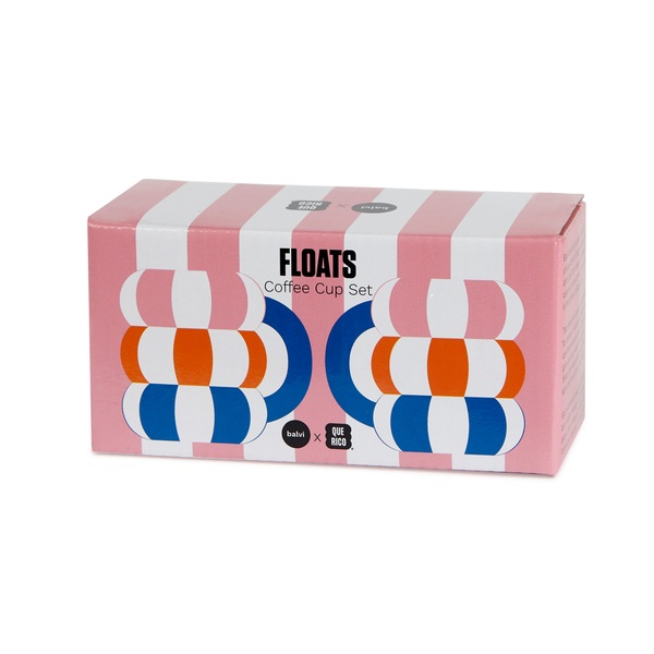 Balvi Kaffetassen-set Floats 2 Tassen in Form gestapelter Schwimmer Keramik 75 ml