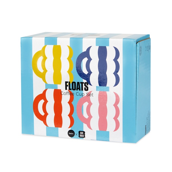 Balvi Set tazas café Floats 4 tazas con forma de flotadores apilados Cerámica 75 ml