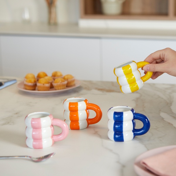 Balvi Set tazas café Floats 4 tazas con forma de flotadores apilados Cerámica 75 ml