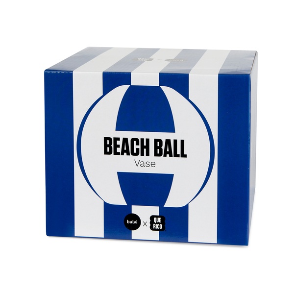 Balvi Vase Beach Ball Couleur bleu En forme de ballon de plage Céramique 13,5x16,5x16,5 cm