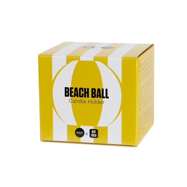 Balvi Candelabro Beach Ball Color amarillo Con forma de pelota de playa Cerámica 8x9,5x9,5 cm