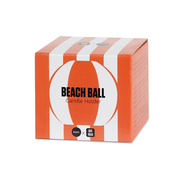 Balvi Candelabro Beach Ball Color naranja Con forma de pelota de playa Cerámica 8x9,5x9,5 cm