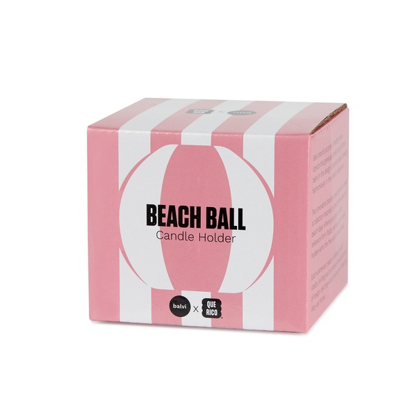 Balvi candelabro Beach Ball Colore rosa A forma di pallone da spiaggia Ceramica 8x9,5x9,5 cm