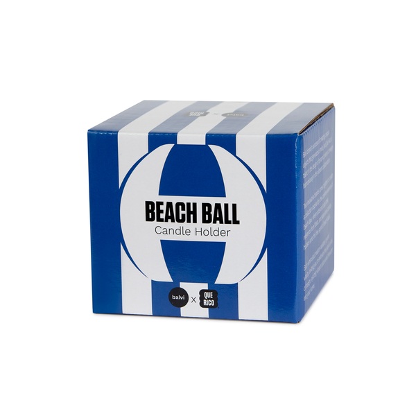 Balvi candelabro Beach Ball Colore blu A forma di pallone da spiaggia Ceramica 8x9,5x9,5 cm