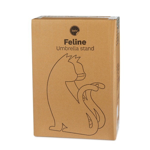 Balvi Umbrella stand Feline Black colour Easy air circulation and with water collection tray Metal
