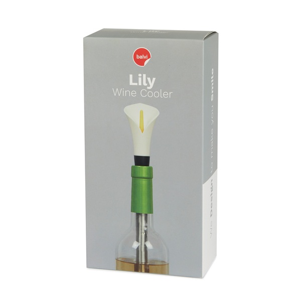 Balvi Wine cooler Lily White colour Triple function: cooler, decanter and pourer Steel/plastic