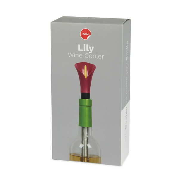 alvi Raffredda vino Lily Colore granata Tripla funzione: raffredda, decanta e versa il vino Acciaio/