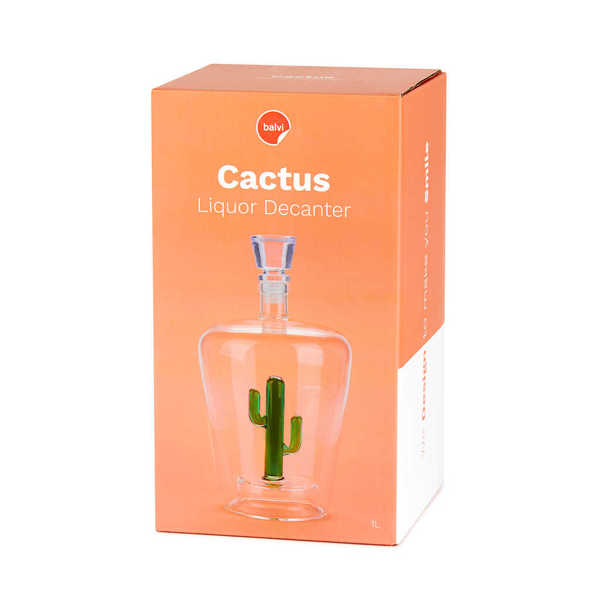 Balvi Bottiglia per liquore Cactus Colore verde Adatto a qualsiasi liquore Vetro