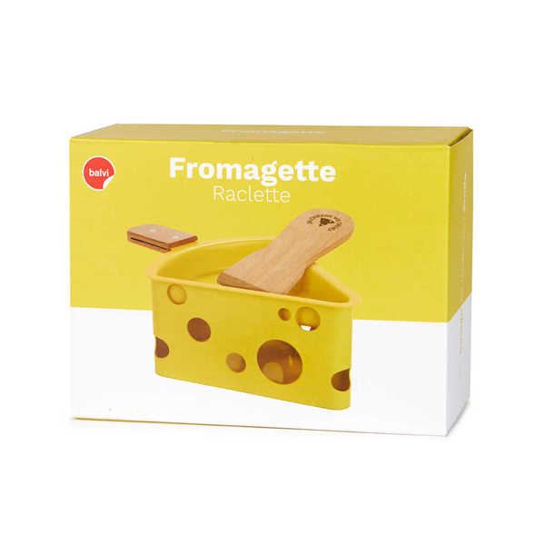Balvi Raclette Fromagette Color amarillo Velas y espátula incluida Metal
