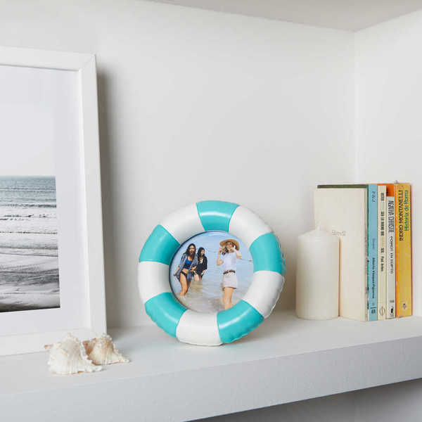 Balvi - Floats Balvi Photo frame Floats Turquoise colour Round frame with a float design Resin