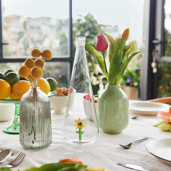 alvi - Botanical Sunflower Balvi Bouteille Botanical Sunflower Couleur jaune Fabriquée à la main en