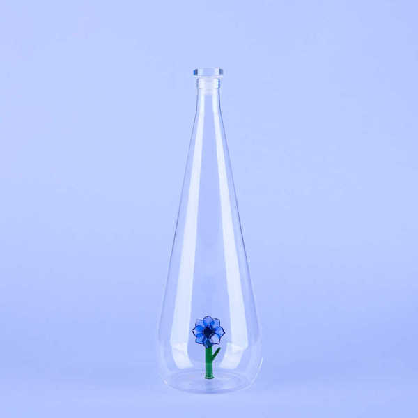 alvi - Botanical Anemone Balvi Flasche Botanical Anemone Blau Farbe Handgemacht aus Borosilikatglas