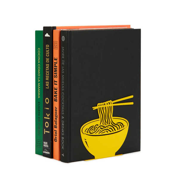 Balvi - Ramen Balvi Sujetalibros Ramen Color amarillo Diseño original con forma de ramen Metal