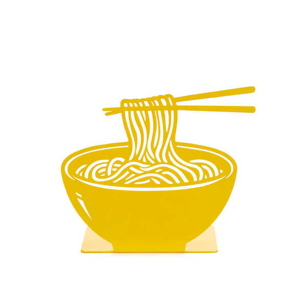 Balvi - Ramen Balvi Sujetalibros Ramen Color amarillo Diseño original con forma de ramen Metal