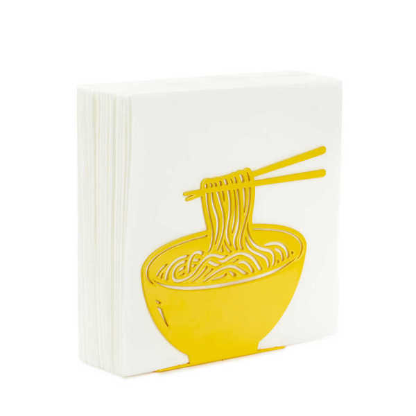 Balvi - Ramen Balvi Porte-serviettes Ramen Couleur jaune Design original en forme de ramen Métal