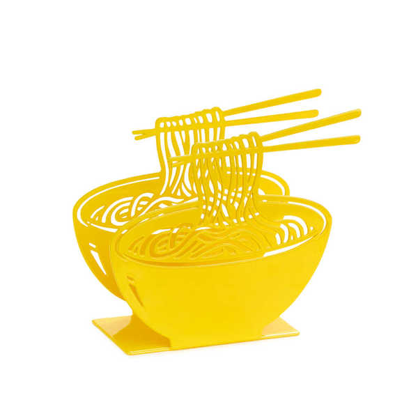 Balvi - Ramen Balvi Porte-serviettes Ramen Couleur jaune Design original en forme de ramen Métal