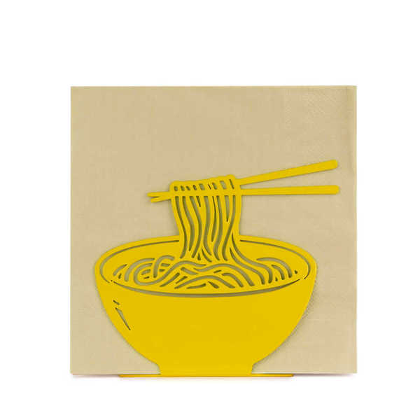 Balvi - Ramen Balvi Porte-serviettes Ramen Couleur jaune Design original en forme de ramen Métal