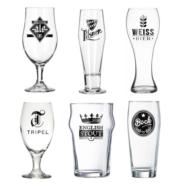 alvi Set vasos cerveza L´Hedoniste Color transparentes Set de 6 copas de cerveza Diseño cerveza belg