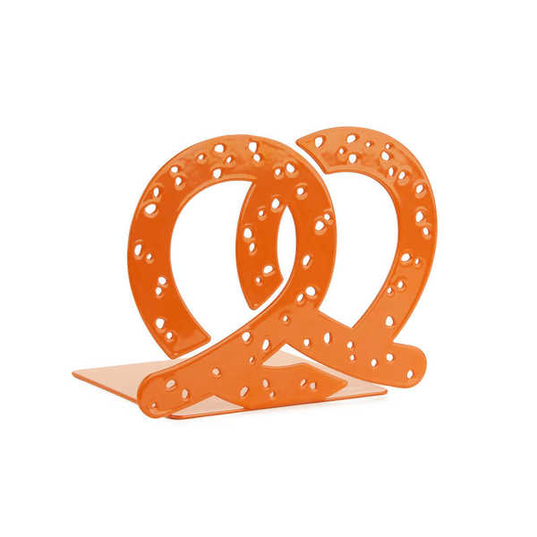 Balvi - Pretzel Balvi Sujetalibros Pretzel Color marrón Diseño original con forma de pretzel Metal
