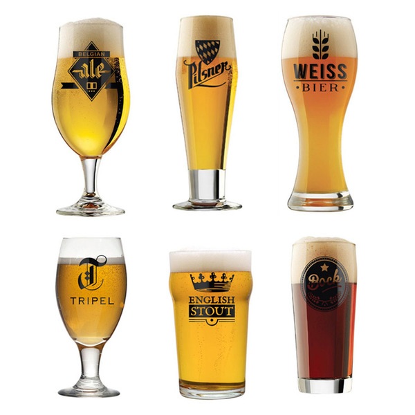 alvi Set vasos cerveza L´Hedoniste Color transparentes Set de 6 copas de cerveza Diseño cerveza belg