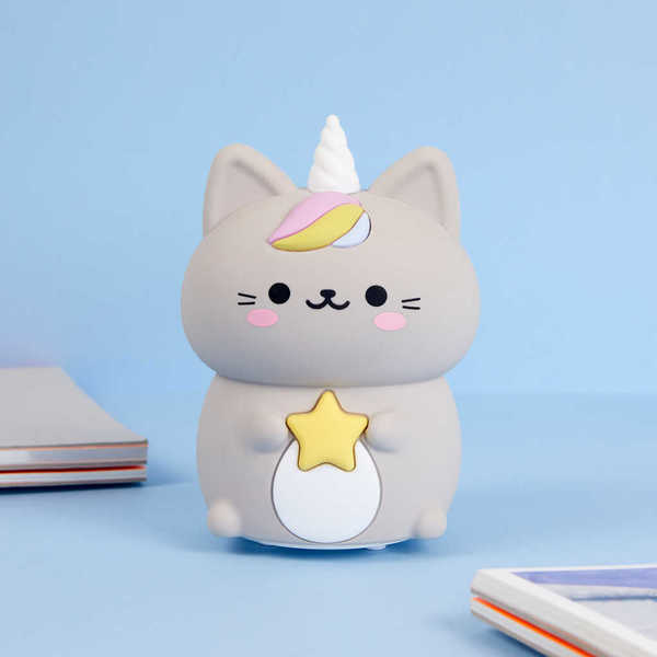 alvi - Kawaii Starry Balvi Nachtlicht Kawaii Starry Grau Farbe Nachtlampe für Kinder las Kawaii-Katz