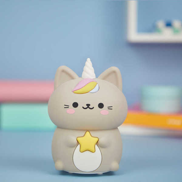 alvi - Kawaii Starry Balvi Nachtlicht Kawaii Starry Grau Farbe Nachtlampe für Kinder las Kawaii-Katz