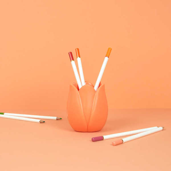 alvi - Tulip Balvi Schreibutensilienbehälter Tulip Orange Farbe Originelles Design in Form einer Tul