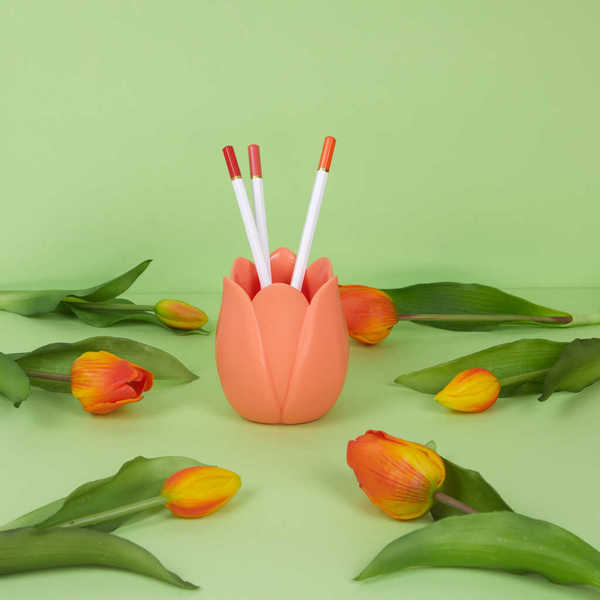 alvi - Tulip Balvi Schreibutensilienbehälter Tulip Orange Farbe Originelles Design in Form einer Tul