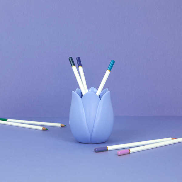 Balvi - Tulip Balvi Pot à crayons Tulip Couleur lilas Design original en forme de tulipe Plastique