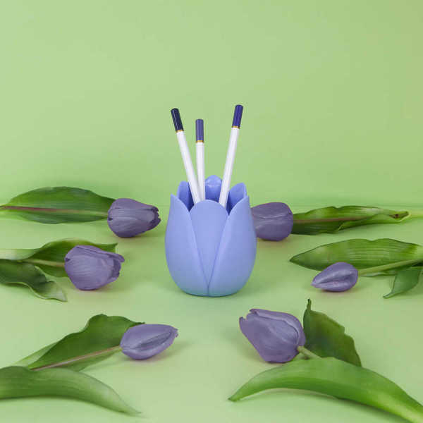 Balvi - Tulip Balvi Pot à crayons Tulip Couleur lilas Design original en forme de tulipe Plastique